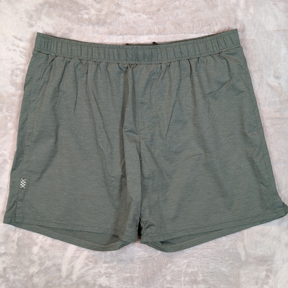 Rhone Mako Shorts Men XL Green Inseam Lined Athletic Gym Training Workout